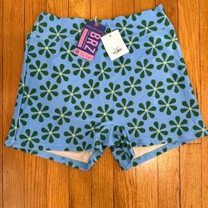 Lime Ricki Blue & Green Floral Swim Skirted Shorts